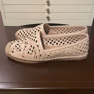 Tory Burch espadrilles, new!  Still have stickers on soles.  Size 6.  Leather.
